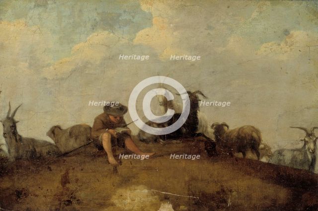 A shepherd reading, 1631-1685. Creator: Johann Heinrich Roos.