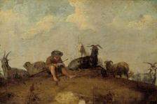 A shepherd reading, 1631-1685. Creator: Johann Heinrich Roos
