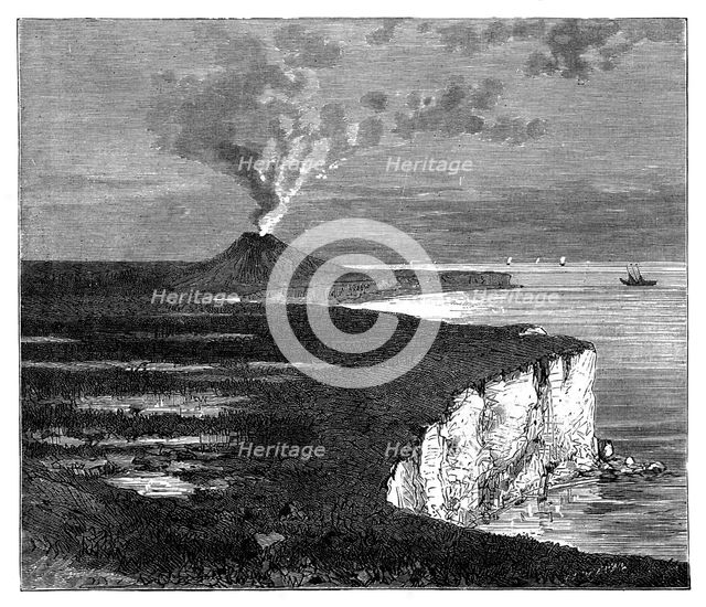 A shield volcano on Reunion island, Indian Ocean, c1890. Artist: Unknown