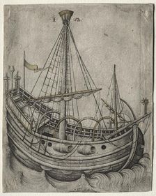 A Ship Moving Toward the Right. Creator: Israhel van Meckenem (German, c. 1440-1503)