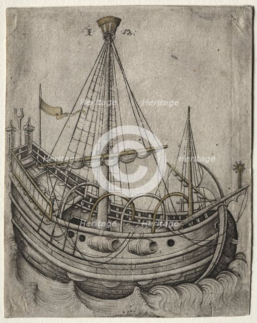 A Ship Moving Toward the Right. Creator: Israhel van Meckenem (German, c. 1440-1503).