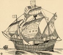 A Ship of the time of Christopher Columbus (1931). Artist: Charles Henry Bourne Quennell