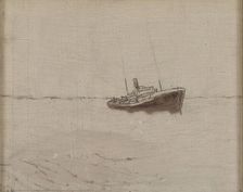 A ship at sea. Creator: Oscar Kleineh