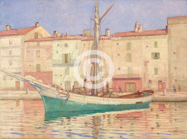A ship in St. Tropez, 1930. Creator: Werner von Hausen.