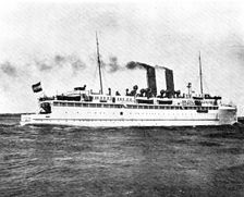 A ship...to carry trains over sixty-five miles of open sea: the train-ferry "Deutschland", 1909. Creators: Unknown, Trampus