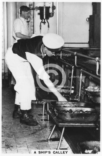 A ship's galley, 1937. Artist: Unknown