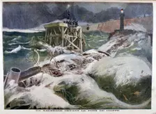 A shipwreck in front of the port of Dieppe, 1899. Creators: F Meaulle, Oswaldo Tofani