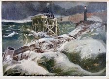A shipwreck in front of the port of Dieppe, 1899. Creators: F Meaulle, Oswaldo Tofani