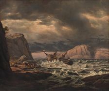 A Shipwreck on the Coast of Norway;A Shipwreck on the Coast Near Bergen, 1831-1832. Creator: Johan Christian Dahl