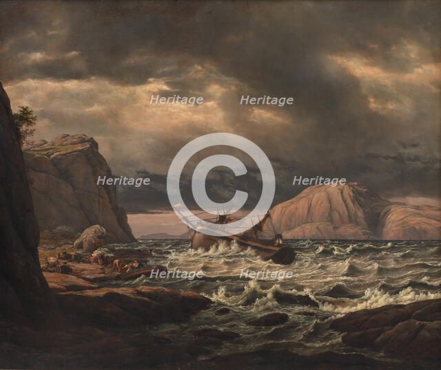 A Shipwreck on the Coast of Norway;A Shipwreck on the Coast Near Bergen, 1831-1832. Creator: Johan Christian Dahl.