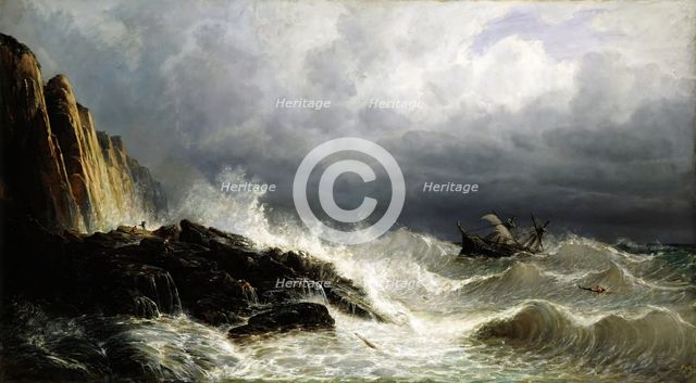 A shipwreck off the coast of Asturias, 1875. Creator: Rafael Monleon.