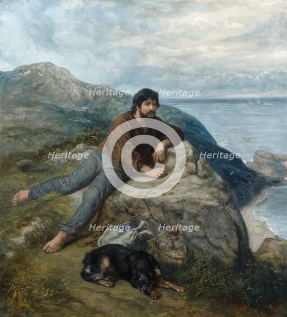 A Shipwrecked Sailor waiting for a Sail, 1881. Creator: John Evan Hodgson.