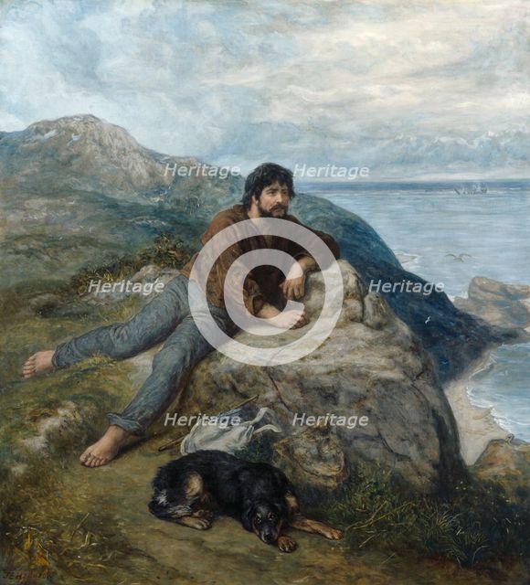 A Shipwrecked Sailor waiting for a Sail, 1881. Creator: John Evan Hodgson.