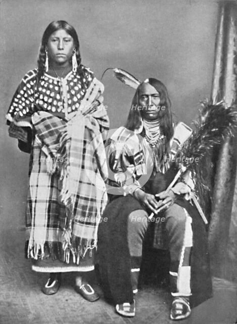 A Sioux chief and his squaw, 1912. Artist: Robert Wilson Shufeldt.