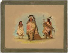A Sioux Chief, His Daughter, and a Warrior, 1861/1869. Creator: George Catlin