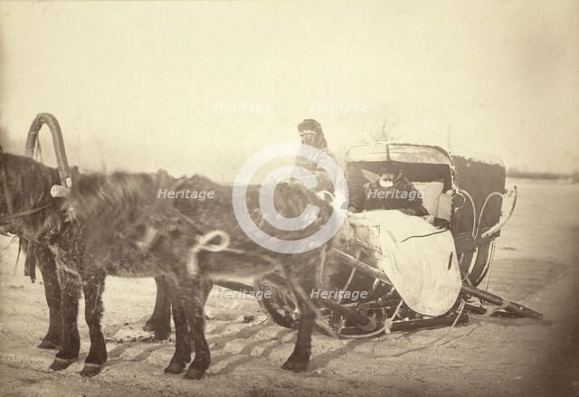 A Siberian posting sledge on a cold morning, between 1885 and 1886. Creator: George Albert Frost.