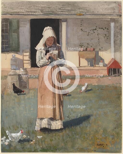A Sick Chicken, 1874. Creator: Winslow Homer.