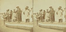 A side show at Chatham Fair, [Musical performers on a small outdoor stage], (1868-1900?). Creator: Unknown