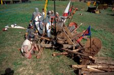 A siege engine, from a battle re-enactment. Artist: Geoffrey Davis
