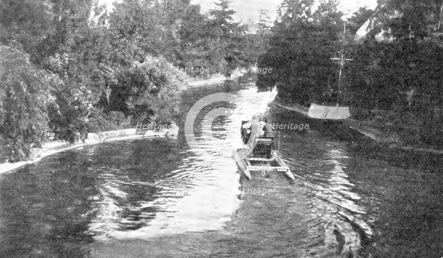 A sight Abdul Hamid may see no more: the Artificial Lake of Yildiz Kiosk, 1909. Creator: Unknown.