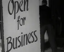 A Sign Reading Open for Business 1941. Creator: British Pathe Ltd