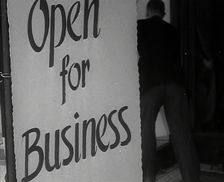A Sign Reading Open for Business 1941. Creator: British Pathe Ltd
