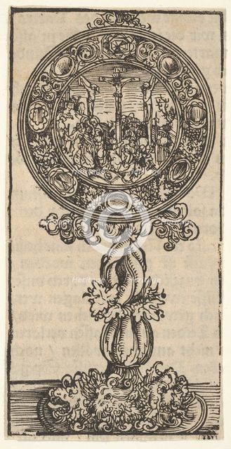 A Silver-Gilt Pacifical with a Crucifixion, from the Large Series of Wittenberg Reliquaries, 1509. Creator: Lucas Cranach the Elder.
