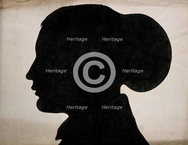 A silhouette of a human head, seen in profile. Creator: Unknown.