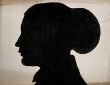 A silhouette of a human head, seen in profile. Creator: Unknown