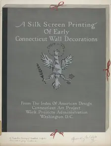 A Silk Screen Printing of Early Connecticut Wall Decorations, Portfolio Cover, c. 1941. Creator: Lawrence Flynn