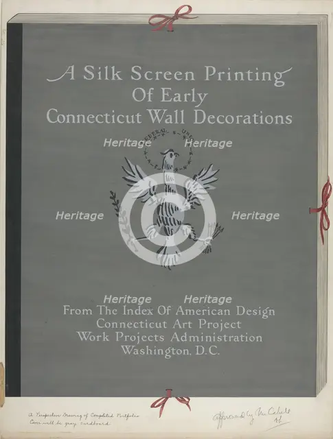 A Silk Screen Printing of Early Connecticut Wall Decorations, Portfolio Cover, c. 1941. Creator: Lawrence Flynn.
