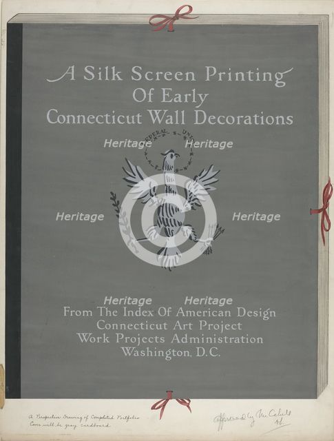 A Silk Screen Printing of Early Connecticut Wall Decorations, Portfolio Cover, c. 1941. Creator: Lawrence Flynn.