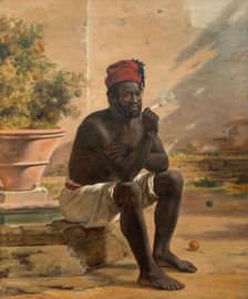 A Sitting Nubian, Rome, 1839. Creator: Martinus Rorbye
