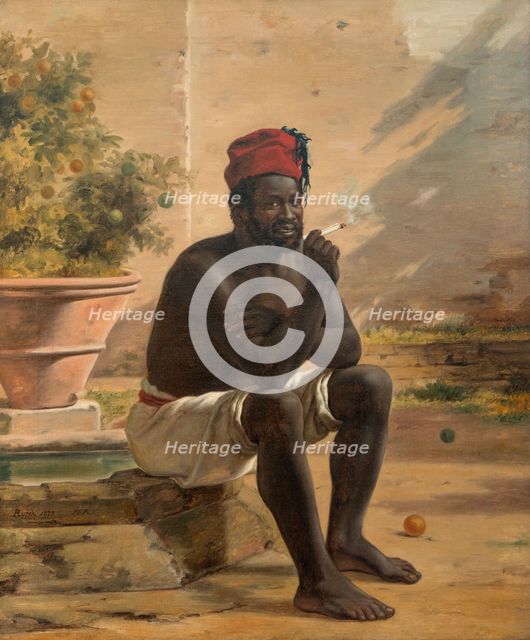 A Sitting Nubian, Rome, 1839. Creator: Martinus Rorbye.