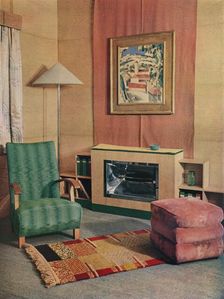A sitting room with a painting by J.D. Fergusson above the fire 1935