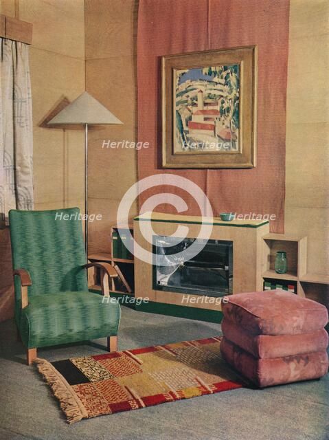 'A sitting room with a painting by J.D. Fergusson above the fire', 1935. Artist: Unknown.