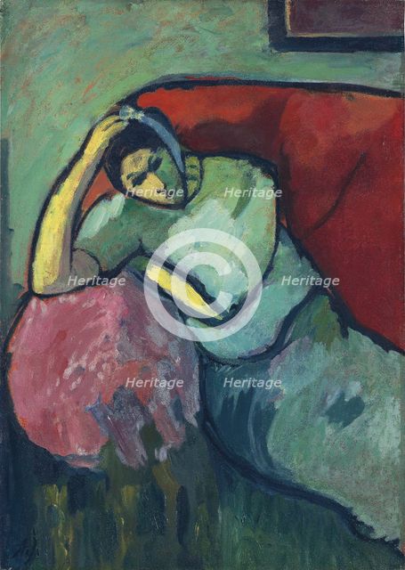 A sitting woman, 1909. Artist: Javlensky, Alexei, von (1864-1941)
