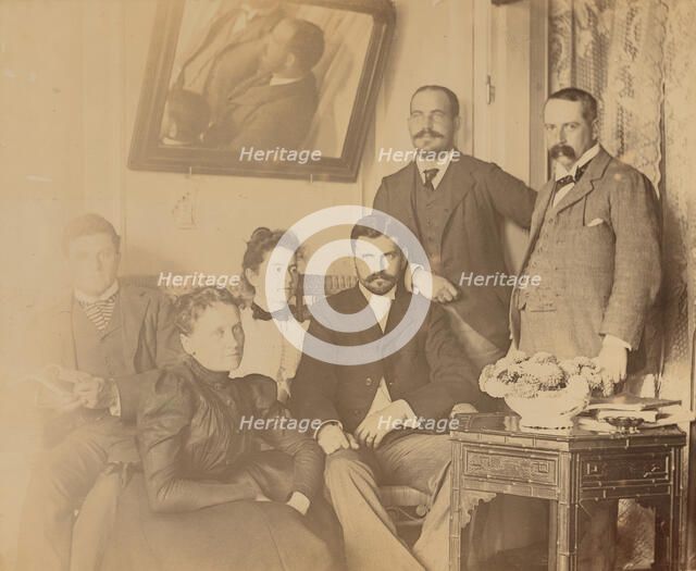 A social gathering in the veranda room, Dom Smith, Vladivostok, Russia, 1899. Creator: Ann E. Ivy.