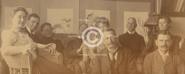 A social gathering in the veranda room, Dom Smith, Vladivostok, Russia, 1899. Creator: David M. Clarkson.