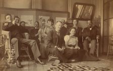A social gathering in the veranda room, Dom Smith, Vladivostok, Russia, 1899. Creator: Frederick S. Pray