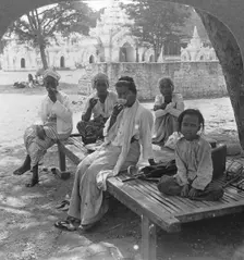 A social drink of coffee, Mandalay, Burma, 1908. Artist: Stereo Travel Co