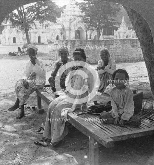 A social drink of coffee, Mandalay, Burma, 1908.  Artist: Stereo Travel Co