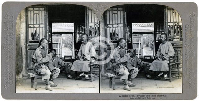 A social hour, a typical Chinaman smoking, China, 1902. Artist: CH Graves