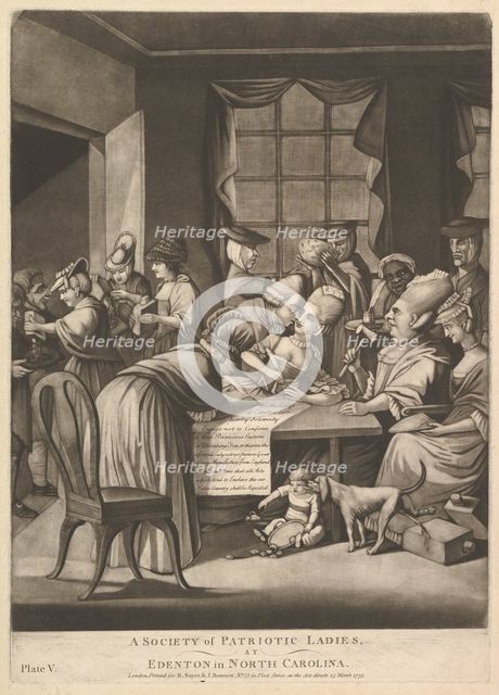 A Society of Patriotic Ladies at Edenton in North Carolina, March 25, 1775. Creator: Attributed to Philip Dawe (British, 1745?-?1809).