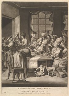 A Society of Patriotic Ladies at Edenton in North Carolina, March 25, 1775. Creator: Attributed to Philip Dawe (British, 1745?-?1809)