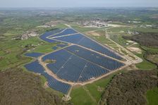 A solar farm on the site of RAF Lyneham, Wiltshire, 2015. Creator: Historic England