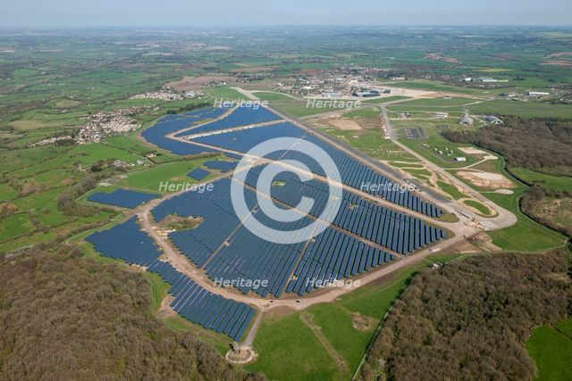 A solar farm on the site of RAF Lyneham, Wiltshire, 2015. Creator: Historic England.