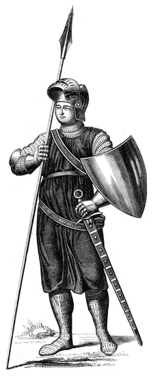 A soldier of King Philip IV of France, 1849