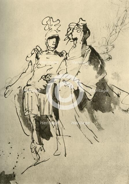 'A Soldier and a Woman', early-mid 18th century, (1928). Artist: Giovanni Battista Tiepolo.