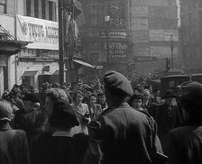 A Soldier from the USA or Commonwealth Walking Through London, 1943. Creator: British Pathe Ltd